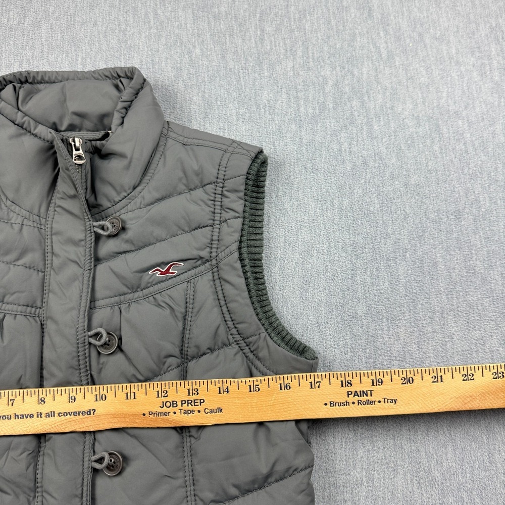 Hollister Vest Womens Medium Gray Puffer Waterfowl Feather Down Full Zip Outdoor - Picture 8 of 11